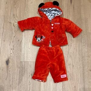 Disney Red Minnie Mouse Kids Matching Set 0-3m